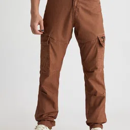 FREAKINS Men Straight Fit Clean Look Cotton Cargo Jeans-image-37