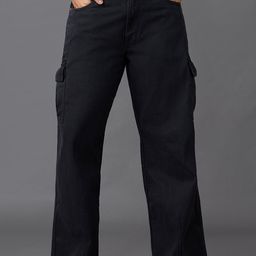 FREAKINS Women High-Rise Clean Look Pure Cotton Cargo Jeans-image-42