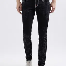 True Religion Men Super T Rocco Skinny Fit Mildly Distressed Bleached Jeans-image-8