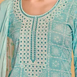 Anouk Ethnic Motifs Printed Regular Sequinned Kurta with Palazzos & Dupatta image 2