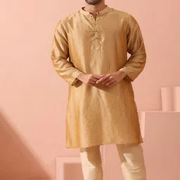 Swtantra Mandarin Collar Chiffon Straight Kurta-image-10
