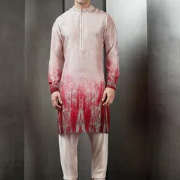 Rohit Gandhi + Rahul Khanna Abstract Dyed Sequinned Straight Kurta-49