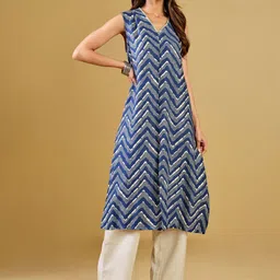 Global Desi Chevron Printed Straight Kurta-picture-49