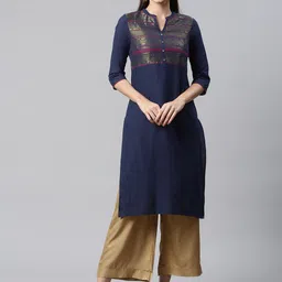 AURELIA Women Straight Cotton Kurta-image-38