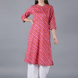 Cot'N Soft Women Red & Yellow Leheriya Printed Indie Prints Kurta-image-64