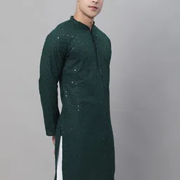 SOJANYA Ethnic Motifs Embroidered Pure Cotton Kurta-image-89