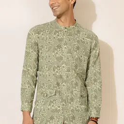Fabindia FabBasic Floral Printed Pure Cotton Kurta-picture-36