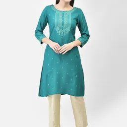 Span Ethnic Motifs Printed Round Neck Straight Kurta-picture-29