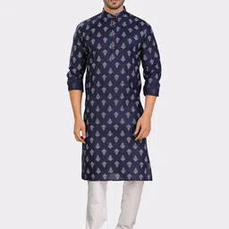 SHIWAM ETHNIX Mandarin Collar Ethnic Motifs Printed Kurta-14