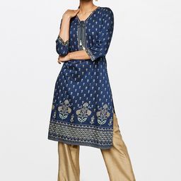 Global Desi Women Blue Ethnic Motifs Printed Kurta-picture-57