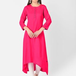 Pistaa Women Pink Checked Kurta-picture-30