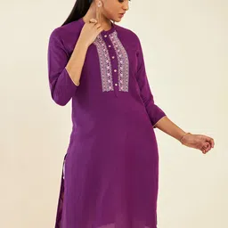 Soch Ethnic Motifs Embroidered Straight Kurta-image-19