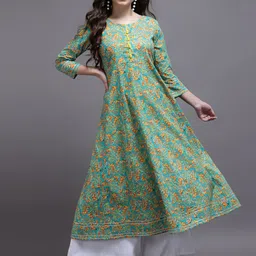 KALINI Women Green Floral Printed Kurta-picture-27