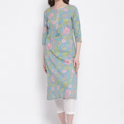 Cantabil Floral Printed Gotta Patti Kurta-picture-47