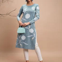 Vishudh Winter Floral Printed Kurta-image-60