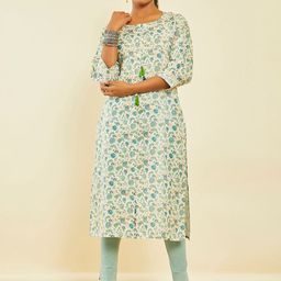 Soch Floral Printed Cotton Regular Kurta-image-45