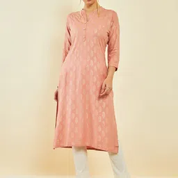 Soch Ethnic Motifs Printed Mandarin Collar Straight Kurta-picture-29