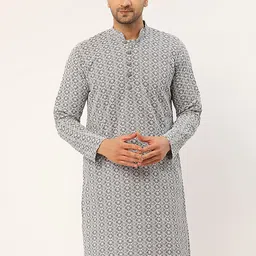 Jompers Men Grey Embroidered Kurta-picture-36