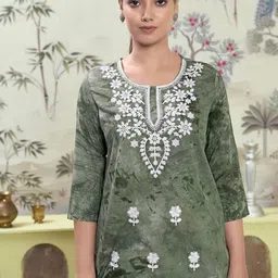 KALINI Women Floral Flared Sleeves Sequinned Kurta-picture-10