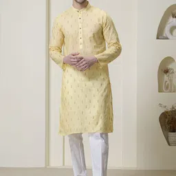Satwaa Men Ethnic Motifs Sequinned Kurta-image-68
