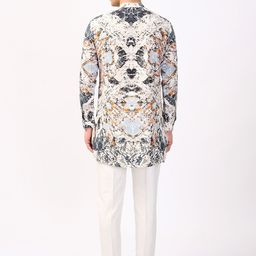 Rohit Gandhi + Rahul Khanna Glacier Glitch Abstract Printed Mandarin Collar Kurta image 2