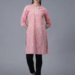 StyleOcean Floral Printed Pure Cotton Kurti-image-29