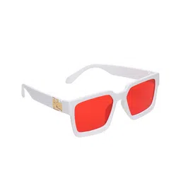 GARTH Unisex Red Lens & White Square Sunglasses with UV Protected Lens-20