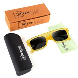 Peter Jones Eyewear Unisex Square Sunglasses with UV Protected Lens SG3637OG-18