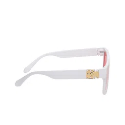 GARTH Unisex Red Lens & White Square Sunglasses with UV Protected Lens image 3