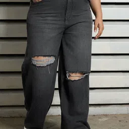Freeform by High Star Plus Size Women High-Rise Light Fade Jeans-image-7