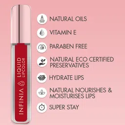 INFINIA Waterproof & Smudge Proof Matte Liquid Lipstick 5ml - Red M-22 image 2