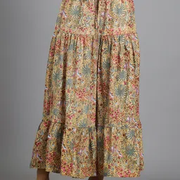 HANDICRAFT PALACE Women Floral Printed Pure Cotton Flared Maxi Skirt-picture-45