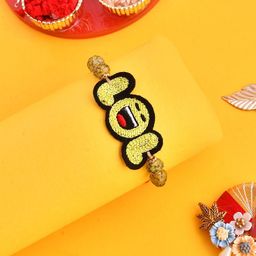 Aapno Rajasthan Unisex Knitted LOL Joyful Beaded Rakhi Gift Set.-54
