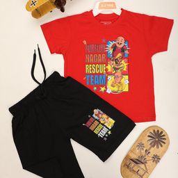 V-Mart Boys Pure Cotton Motu Patlu Printed T-shirt With Short-image-76