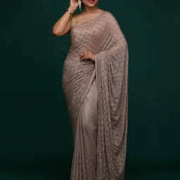 Koskii Mauve Embroidered Saree-43