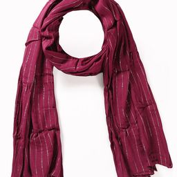 HANDICRAFT PALACE Women Maroon & Silver-Toned Striped Scarf-15