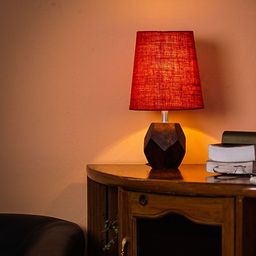 Pinecraft INTERNATIONAL Red Sefinn Table Lamp With Frustum Shade-48
