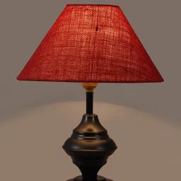 foziq Black And Orange Solid Table Lamp-18