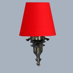 Devansh Red Wall Lamp With Cotton Conical Shade image 3