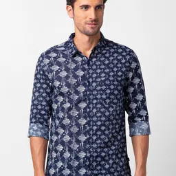SPYKAR Men Classic Slim Fit Floral Printed Casual Cotton Shirt-picture-45