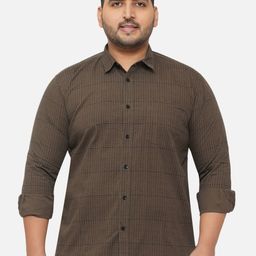 John Pride Men Plus Size Brown Standard Regular Fit Printed Casual Shirt-image-72