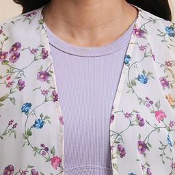 BAPS Floral Printed V-Neck Open Front Shru image 2