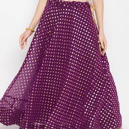 Clora Creation Ethnic Printed Georgette Flared Maxi Skirt-image-56