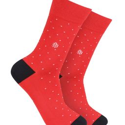 Bonjour Men Red Patterned  Moleclue Formal Socks-24