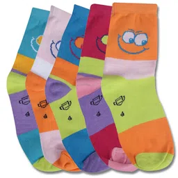Dollar Socks Kids Pack Of 5 Cotton Assorted Socks-49
