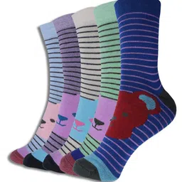 Dollar Socks Kids Pack Of 5 Assorted Striped Cotton Socks-image-95