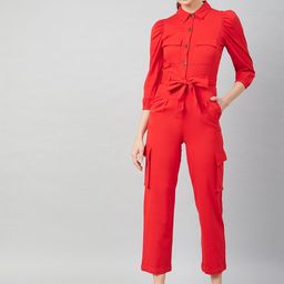 Athena Women Red Solid Jumpsuit-image-56