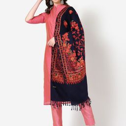 SWI Stylish Floral Embroidered Tasselled Shawl-picture-44
