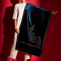 Zamour Velvet Embellished Shawl-image-23