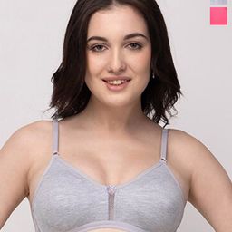 Floret Pack of 2 Medium Coverage Non Padded T-Shirt Bra With All Day Comfort-picture-48